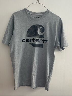 Carhartt Grey Short-Sleeve Tee with Black Logo